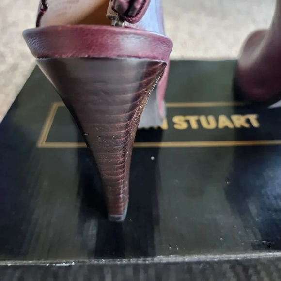 New Colin Stuart Shoes Women's Size 8 Brown Leather Block High Heel Pointed Toe - Picture 5 of 7